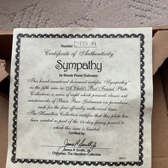 Bessie Pease Cutmann “Sympathy” Plate - Picture 5 of 6